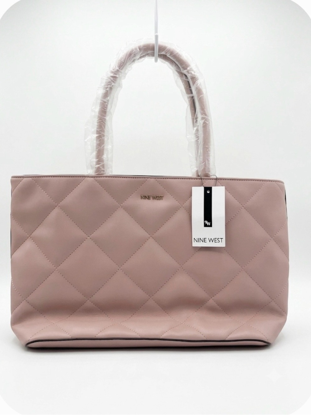 Nine West Quilted Tote in Blush Pink